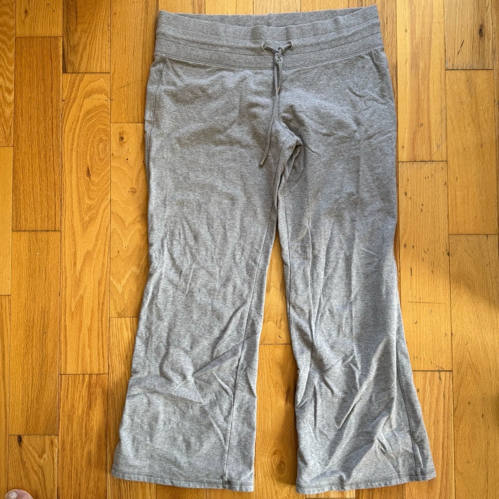 DKNY Jeans Grey Lounge Sweat Pants Rhinestone Logo (XL)